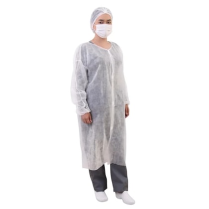 Avental Manga Longa Polipropileno Branco C/velcro 115x140 Rdes00096 / Rdes00257