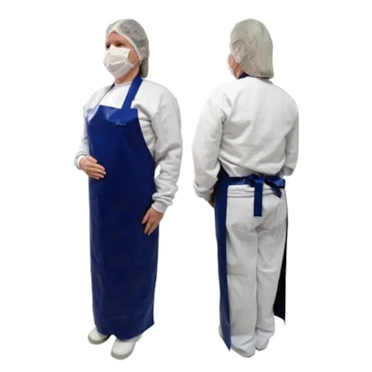 Avental Napa Emborrachado C/c Fitilho 70 X 120 X 035 Azul - Rave00095