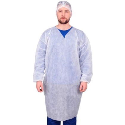 Bata/camisa Punho Branca Em Tnt Pacote com 10 unidades Rdes00101