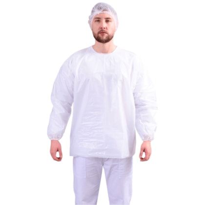 Bata Polietileno Elástico Impermeável Branca Ref Bat00017 Pacote com 10 unidades Ca 30354