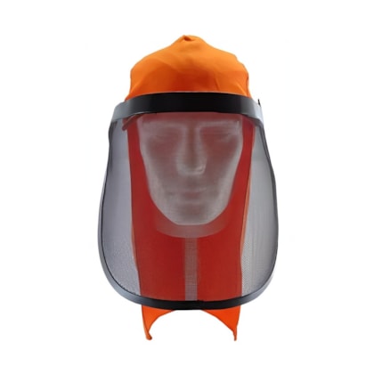 Bone Brim Protecao Nuca Laranja 30cm Com Tela Protetora