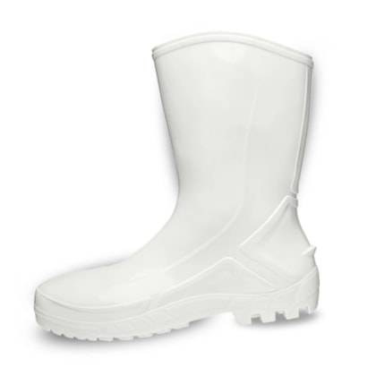 Bota Cano Medio Branca Pvc Com Forro Sem Bico 110vflexf-br Ca 42291