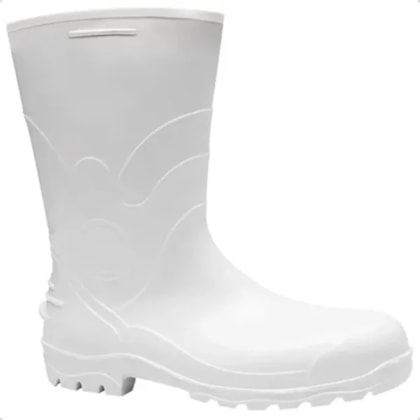 Bota De PVC Branca Cano Médio Bico Aço 85bpc200 Ca 26586