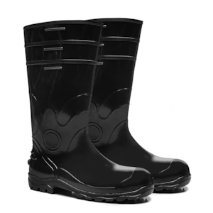 Bota De Pvc Preta Cano Longo Com Bico E Palmilha De Aço Ca 37426 Fujiwara