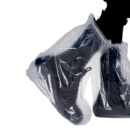 Bota polietileno com elástico transparente pacote com 100 unidades ref. PRBOT0003 Prevemax