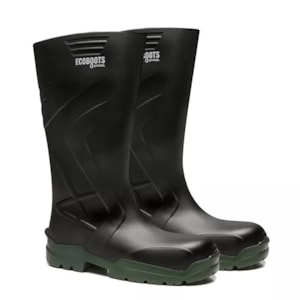 Bota Preta Pu Ecoboots Cano Longo Bico Composite Ca 34233