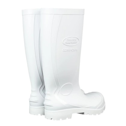 Bota PVC Branca Cano Longo Biqueira Composite CA 46877
