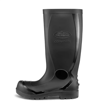 Bota PVC Preta Cano Longo Biqueira Composite CA 46877