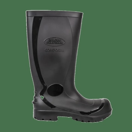 Bota Pvc Preta Cano Longo Biqueira Composite Ca 46877