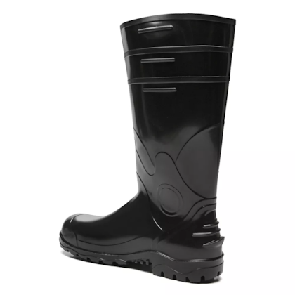 Bota Pvc Preta Cano Longo Com Palmilha De Aço Ca 35225