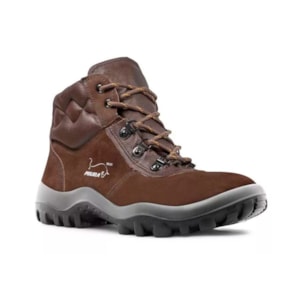 Botina Cadarço Gran Luxo Miura Nobuck Café Bico Pvc 4855gl/cf/nb Ca 12783