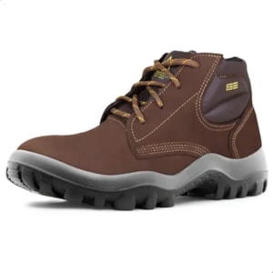 Botina De Amarrar Acolchoada Nobuck Café Bico Comp Elet Ref 4857ac/cf/el/nb Ca 32494