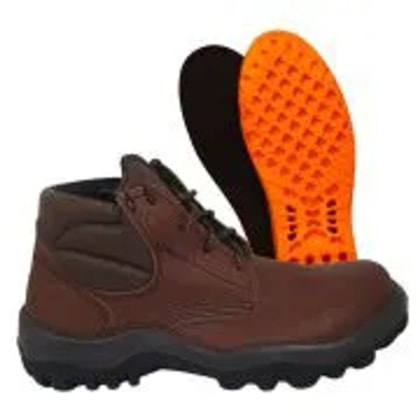 Botina De Amarrar Acolchoada Nobuck Café Bico Comp Elet Ref 4857ac/cf/el/nb Ca 32494