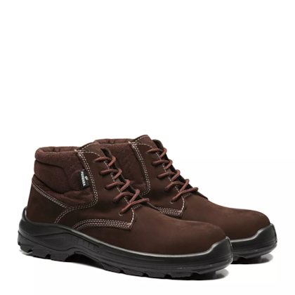 Botina De Amarrar Couro Nobuck Composite Marrom 4087fh Ca 42169
