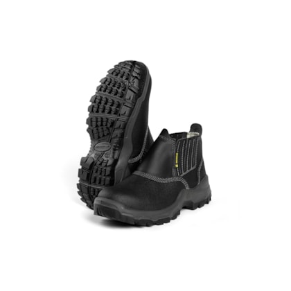 Botina De Segurança Com Elastico Couro Preto Sampa Sb Ba Ca 45269 Delta Plus