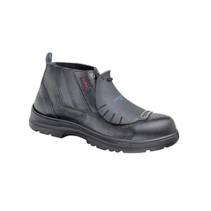 Botina Elastico Couro Preto Composite Antiperfuro Prot.metat. Ca 42804