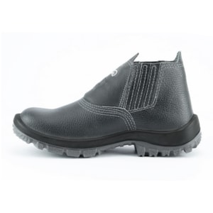 Botina Elastico Lateral Vaqueta Lisa Bico De Aço Ca 40016 Crival