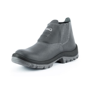 Botina Elástico Lateral Vaqueta Lisa Bico De PVC Ca 40043