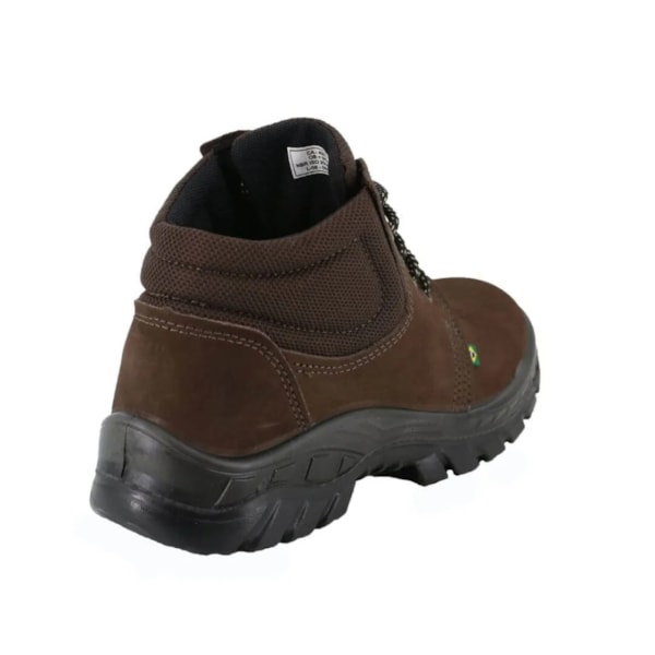 Botina nobuck couro cadarço café bico PVC ref. PS139 Ca 40677 Ecosafety-c976b285-c41d-4aa5-bb9c-3c7515a5caa1