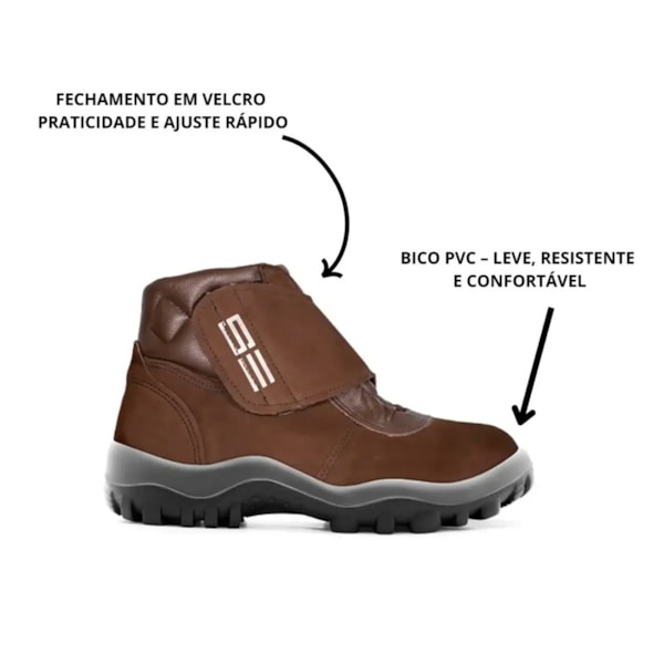 Botina Velcro Gran Luxo Nobuck Cafe Bico Pvc 4855gl-fv/cf/nb Ca 12783-2f7d3f46-1fec-43df-897d-7a0eed02dbf3