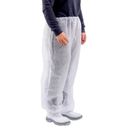 Calça branca em TNT com elástico 120 x 70 x 20 cm ref. PRTNT0009 Prevemax