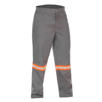Calça NR-10 Risco 2 Cinza Com Faixa Refletiva Verde CA 47360 Zengo