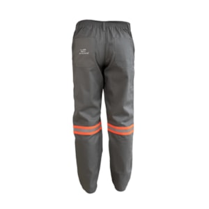 Calça NR-10 Risco 2 Cinza Faixa Refletiva Laranja CA 47360
