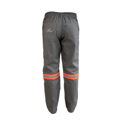 Calça NR-10 Risco 2 Cinza Faixa Refletiva Laranja CA 47360