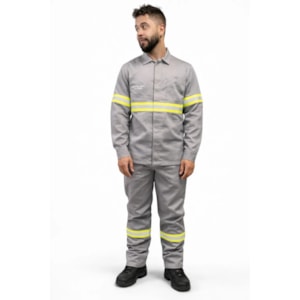 Calça Nr10 Elastico Cinza Com Refletivo Ca 50181