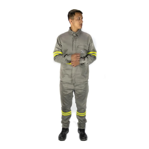 Calça Nr10 Risco 2 Cinza Com Faixa Refletiva Verde Ca 47360 Zengo-2339baf8-88d1-4710-808d-e15391ba3ce2