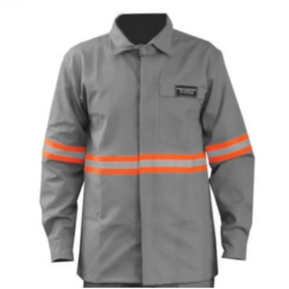 Camisa Eletricista Cinza Claro Nr10 Com Refletivo Laranja Ca 45735