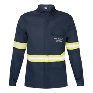 Camisa NR-10 Risco 2 Azul Royal Faixa Refletiva Verde CA 47358