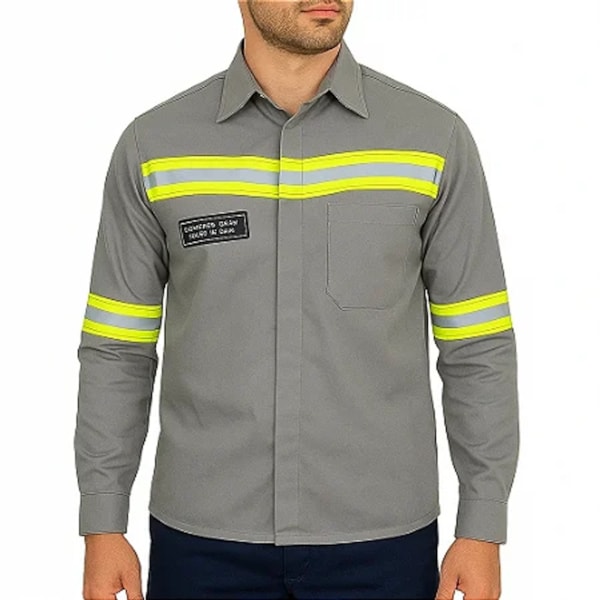 Camisa Nr10 Cinza Com Faixa Refletiva Verde Ca 52270-a020eaa0-e341-4ce4-865e-68d533df9049