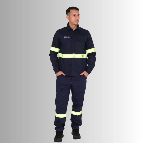 Camisa Nr10 Risco 2 Azul Marinho Faixa Refletiva Verde Ca 47358-38ce2d56-d40d-46c6-a219-0adfd9a2e34c