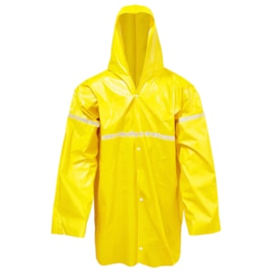 Capa De Chuva Amarela Com Faixa Refletiva Ca 36254 Plastcor