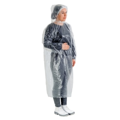 Capa De Polietileno Transparente Com Elastico E Capuz Impermeavel Ref Cap00087 Ca 30360