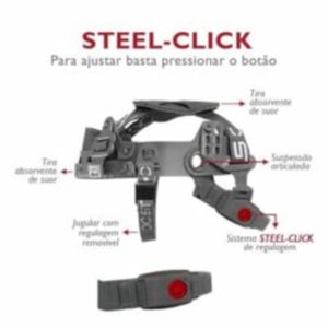 Capacete Com Suspensao Steel Click Ca 35983