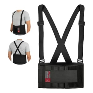 Cinta Ergonomica Abdominal Preta 82cm X 21cm