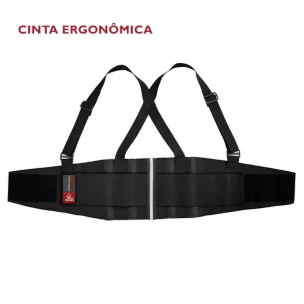 Cinta Ergonomica Abdominal Preta 82cm X 21cm-6ec96618-7498-4ebc-b8b6-239bc139e74d