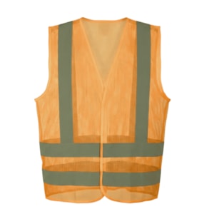 Colete telado com velcro laranja Super Safety