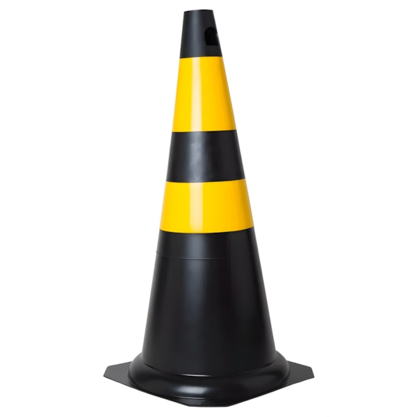 Cone Flexivel Amarelo/ Preto 75cm Com Refletivo-8ecae718-675b-456d-8a8c-2f0a5611ebca