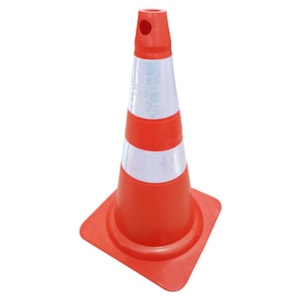 Cone Flexível Laranja E Branco 75cm Com Faixa Refletiva 700.00652