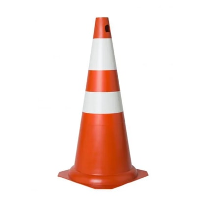Cone Laranja E Branco Rigido 75 Cm