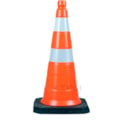 Cone obra com base de borracha 75 cm laranja e branco Kteli-2d26c436-3b7c-463b-863a-98081b0812fb