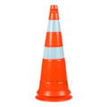 Cone obra com base de borracha 75 cm laranja e branco Kteli-a22c6611-2545-4cfe-870d-ca166a3863d2
