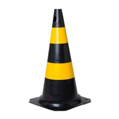 Cone rígido 75 cm preto e amarelo Kteli