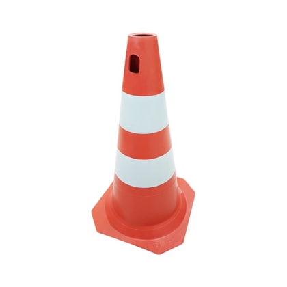 Cone Rígido Laranja / Branco 50cm Sem Refletivo