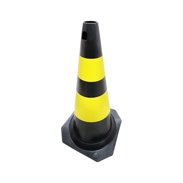 Cone Rigido Preto/amarelo 50cm Com Faixa Injetada-df683674-4f60-4bf1-bbd8-e74884cc2fab