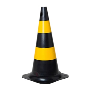 Cone rígido preto/amarelo 75 cm Kteli