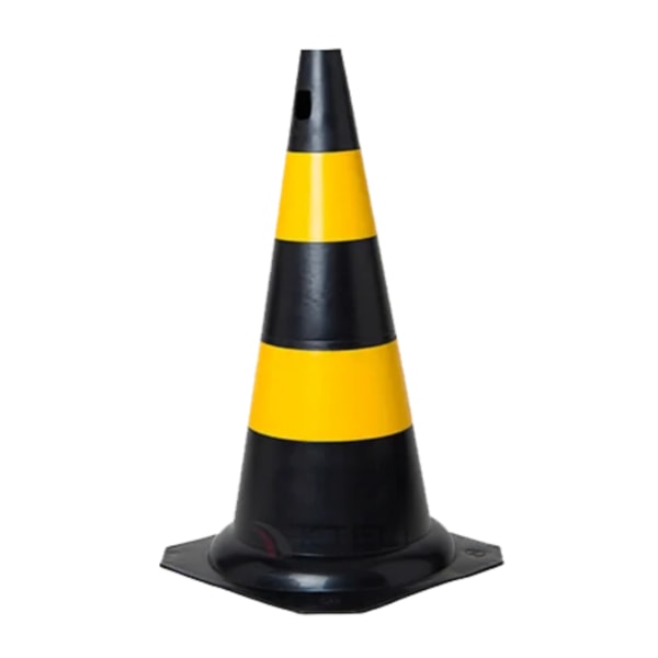 Cone rígido preto/amarelo 75 cm Kteli-8f5a36b2-90ad-4d2c-8667-f1f32096de9f